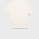 Mango t-shirt flewh in Off White - B