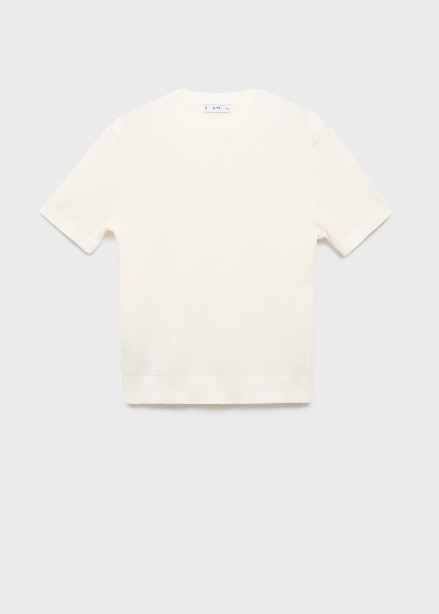 Mango t-shirt flewh in Off White - B