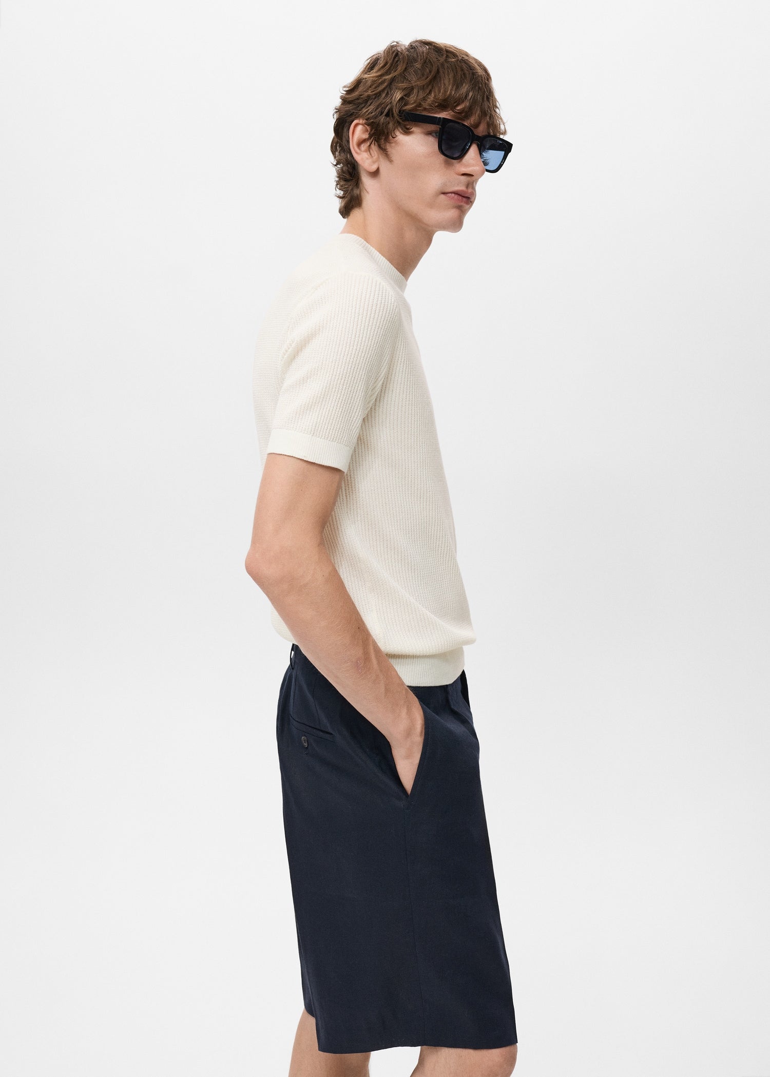 Mango t-shirt flewh in Off White - D2