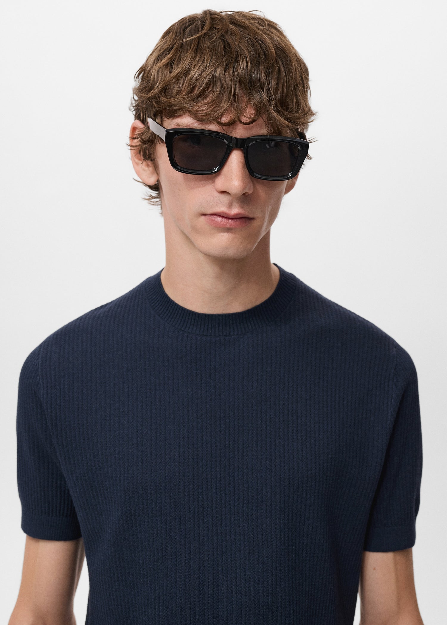 Mango t-shirt flewh in Navy - D1