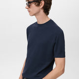 Mango t-shirt flewh in Navy - D2