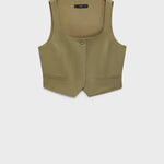 Mango vest max in Khaki - B