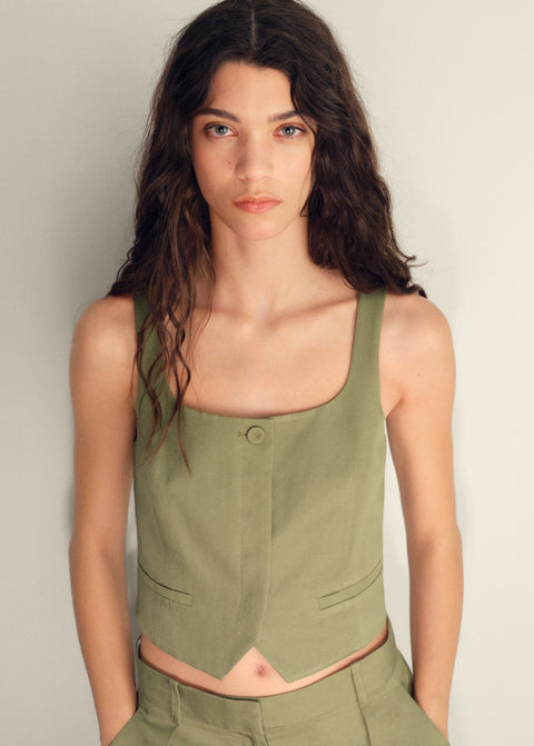 Mango vest max in khaki
