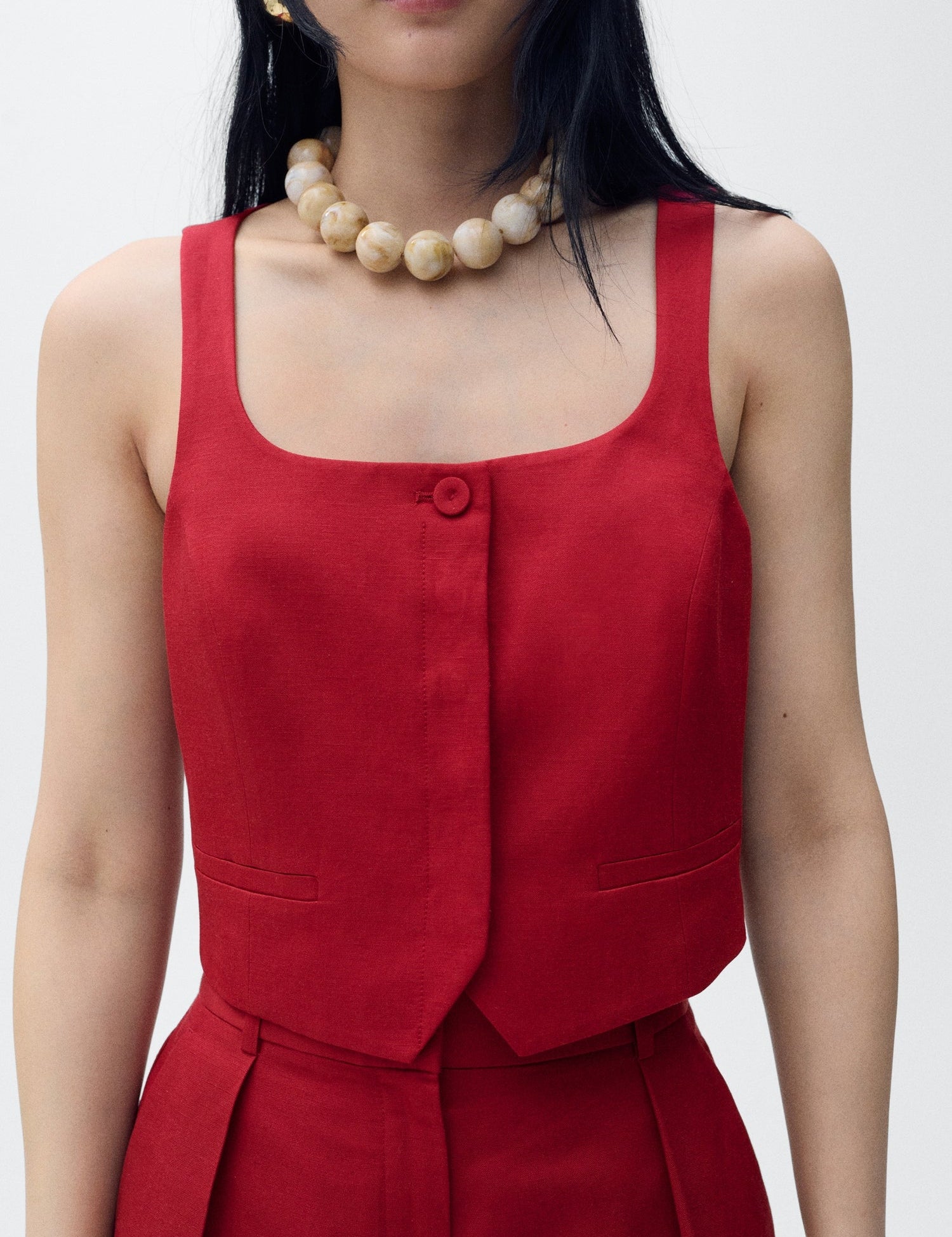 Mango vest max in Garnet