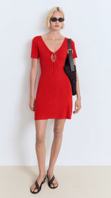 Mango dress foradada in Red - 99999999_01