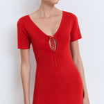 Mango dress foradada in Red