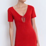 Mango dress foradada in Red