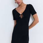 Mango dress foradada in Black