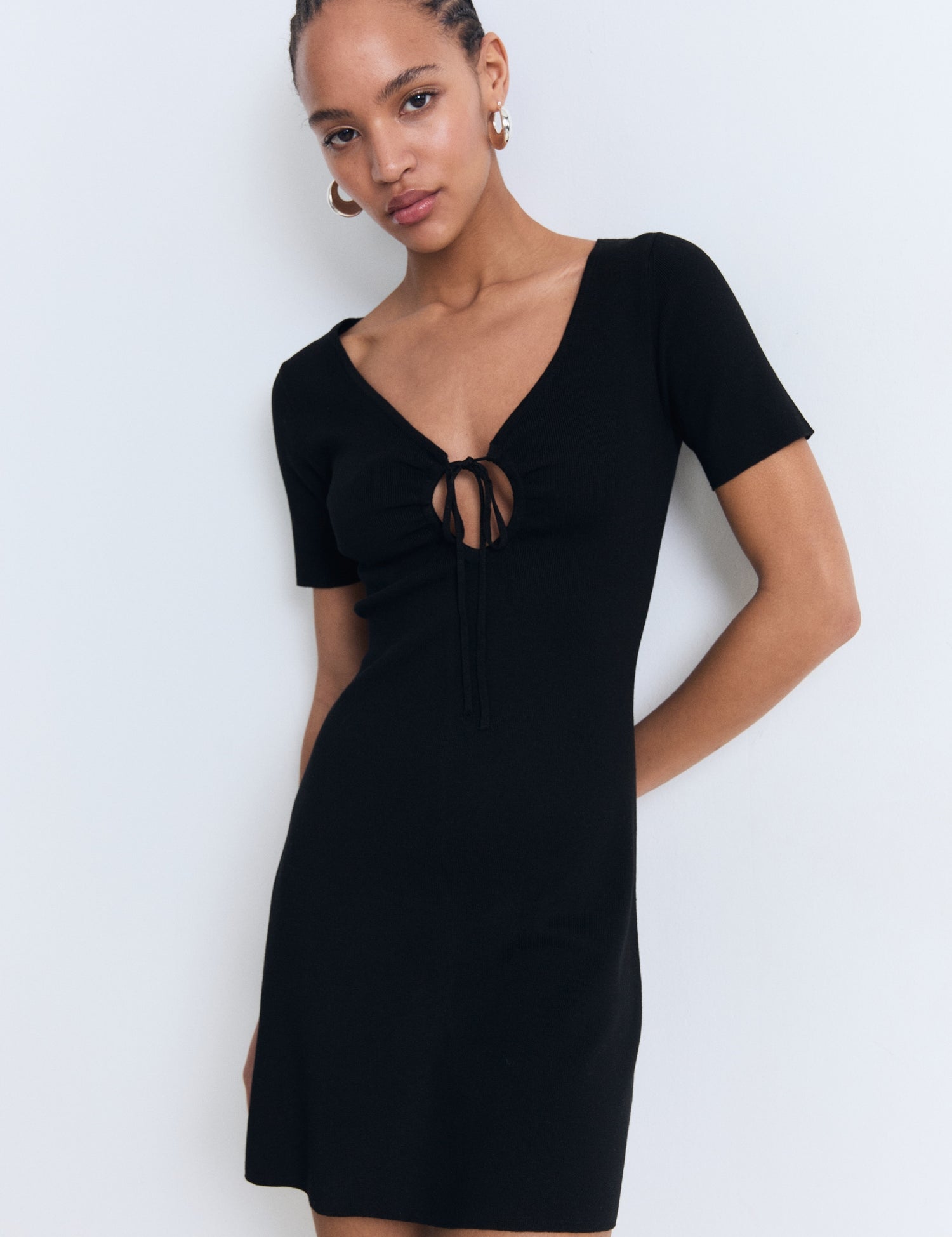 Mango dress foradada in Black