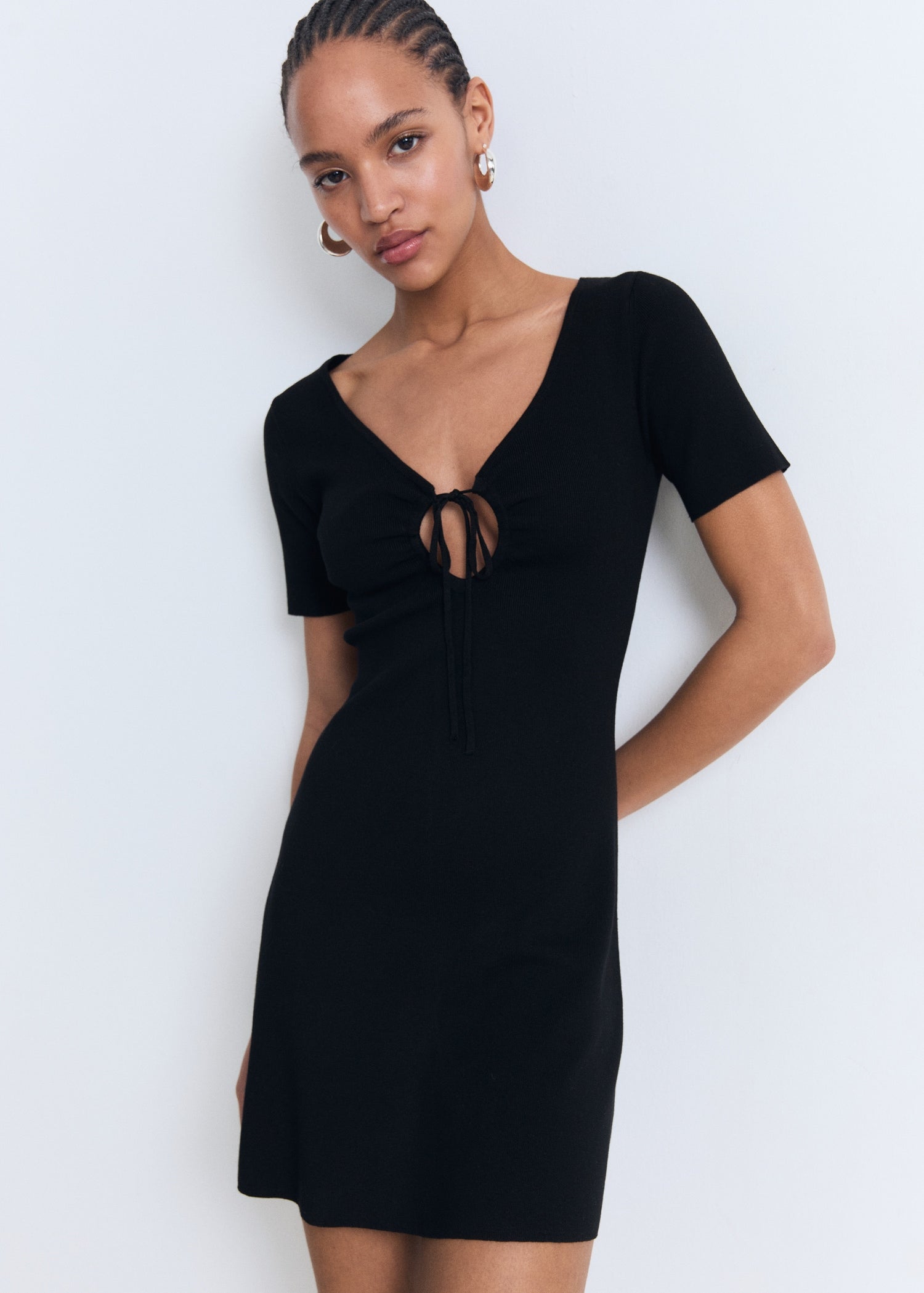 Mango dress foradada in Black