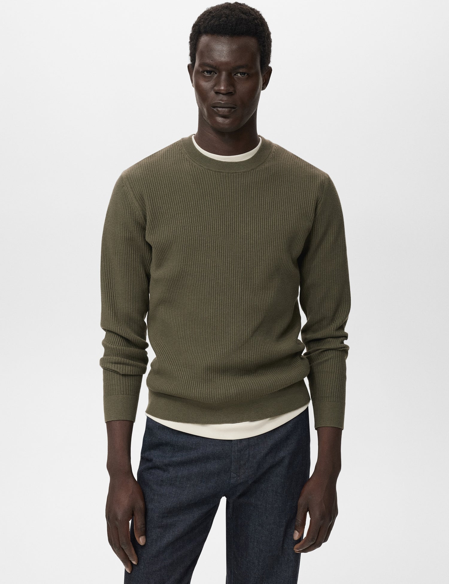 Mango sweater antigua in Olive