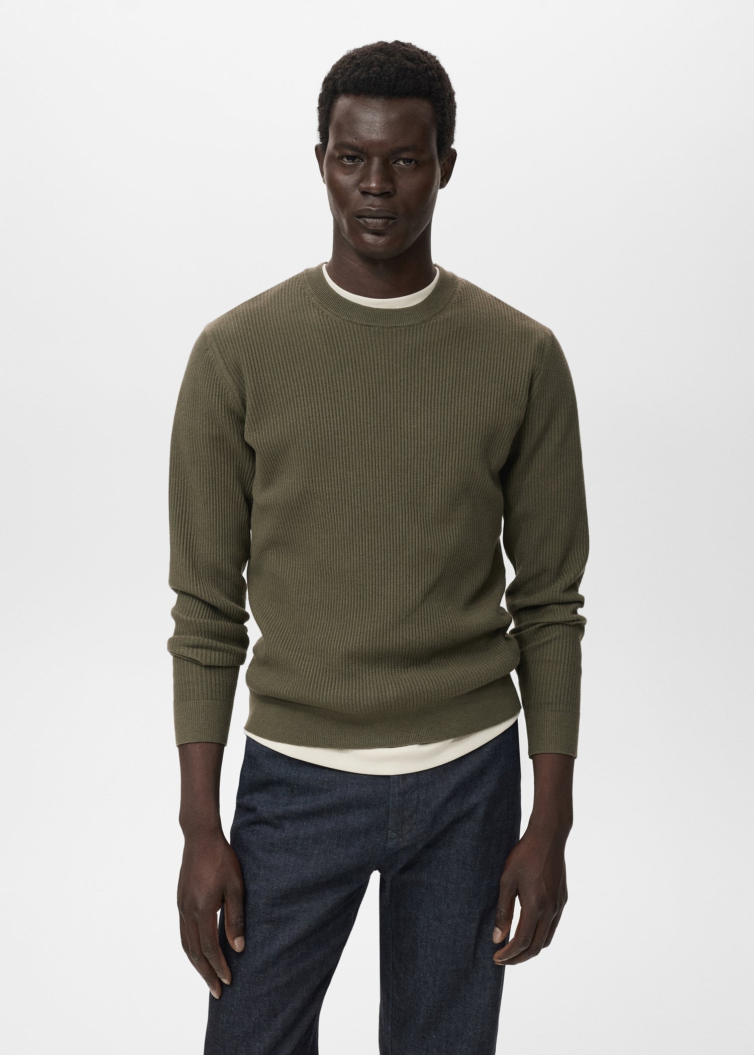 Mango sweater antigua in Olive