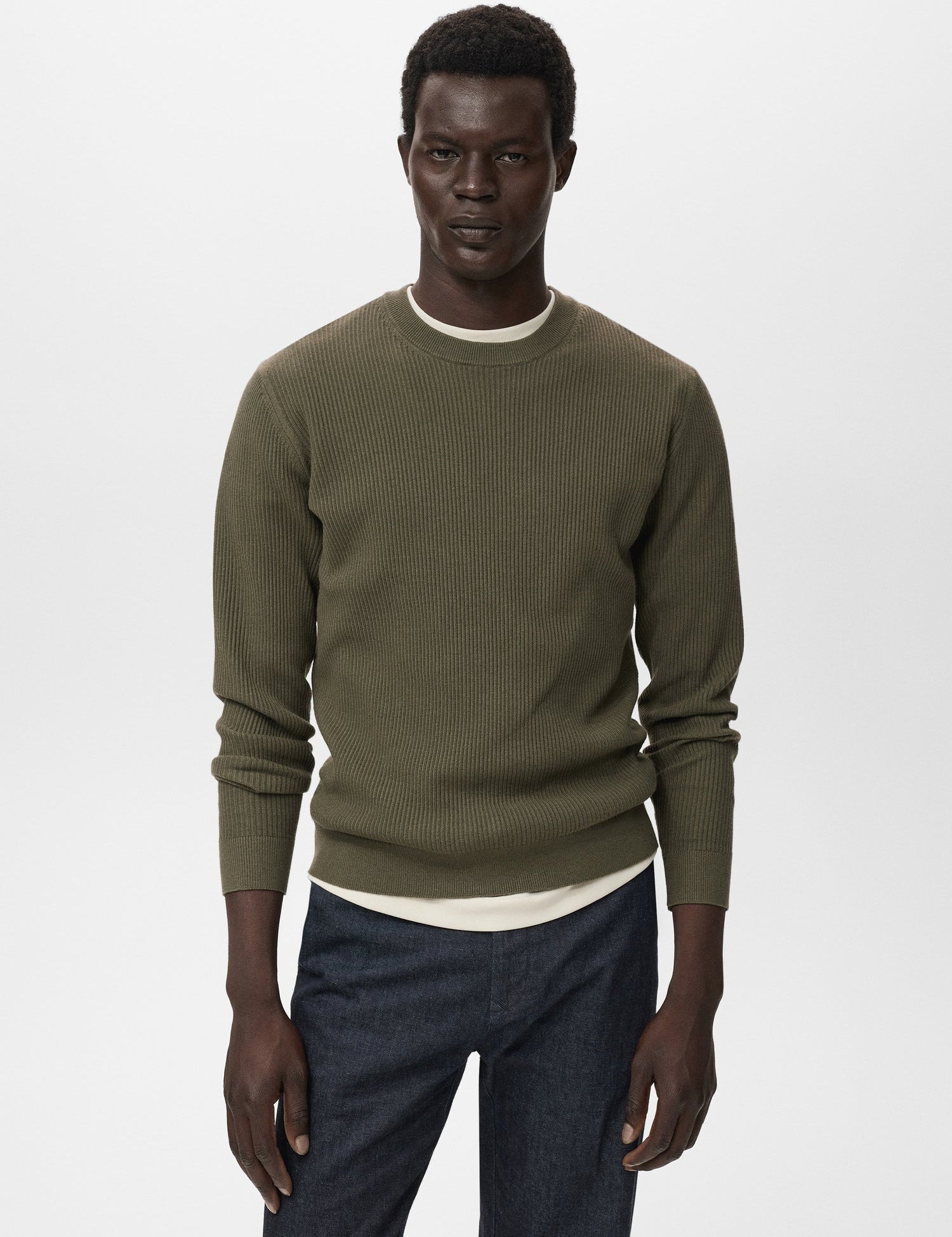 Mango sweater antigua in Olive
