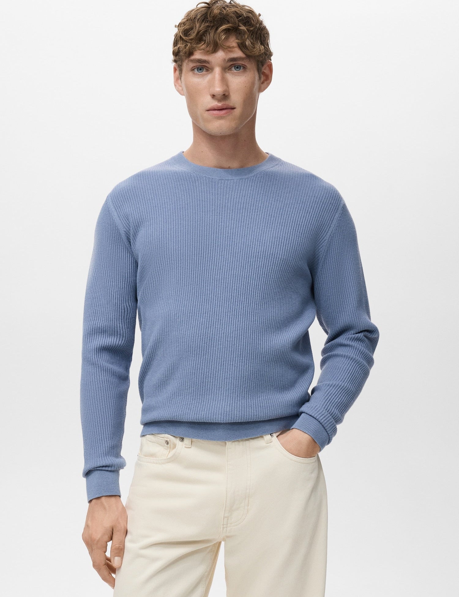 Mango sweater antigua in Porcelain