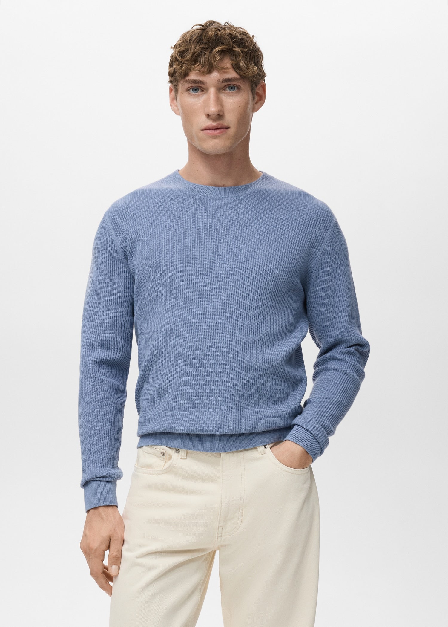 Mango sweater antigua in Porcelain