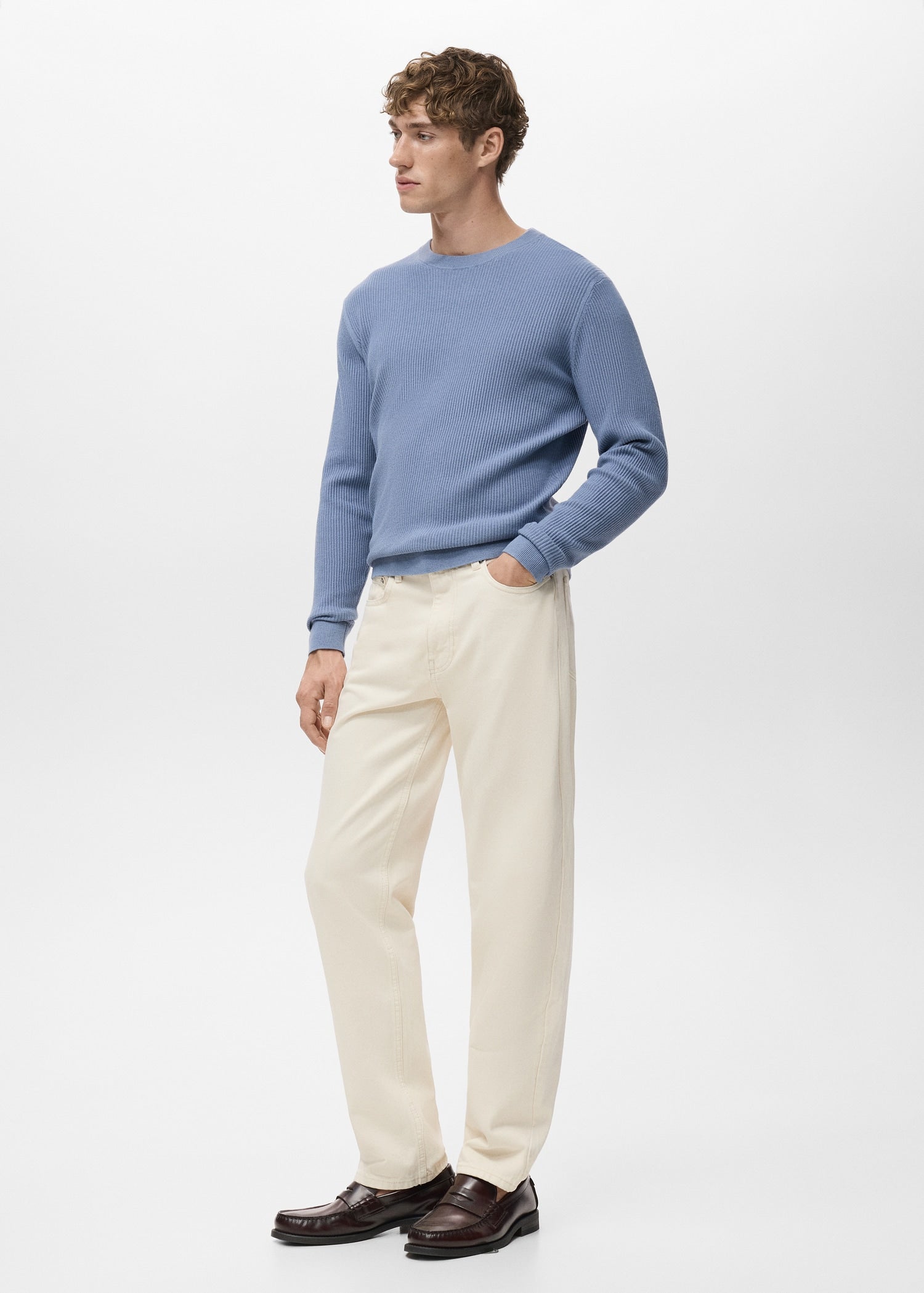 Mango sweater antigua in Porcelain - D2