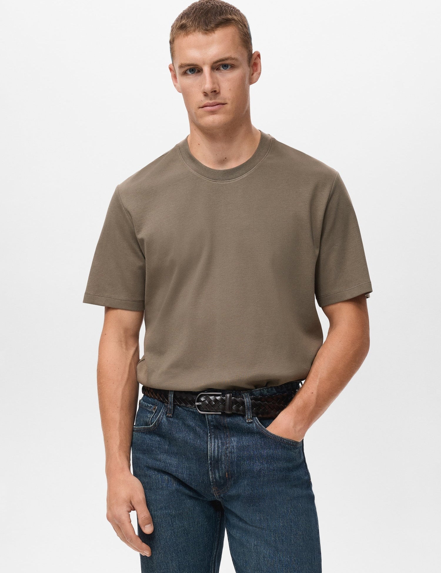 Mango t-shirt kimi in Taupe