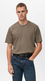 Mango t-shirt kimi in Taupe
