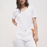 Mango t-shirt chalspic in White