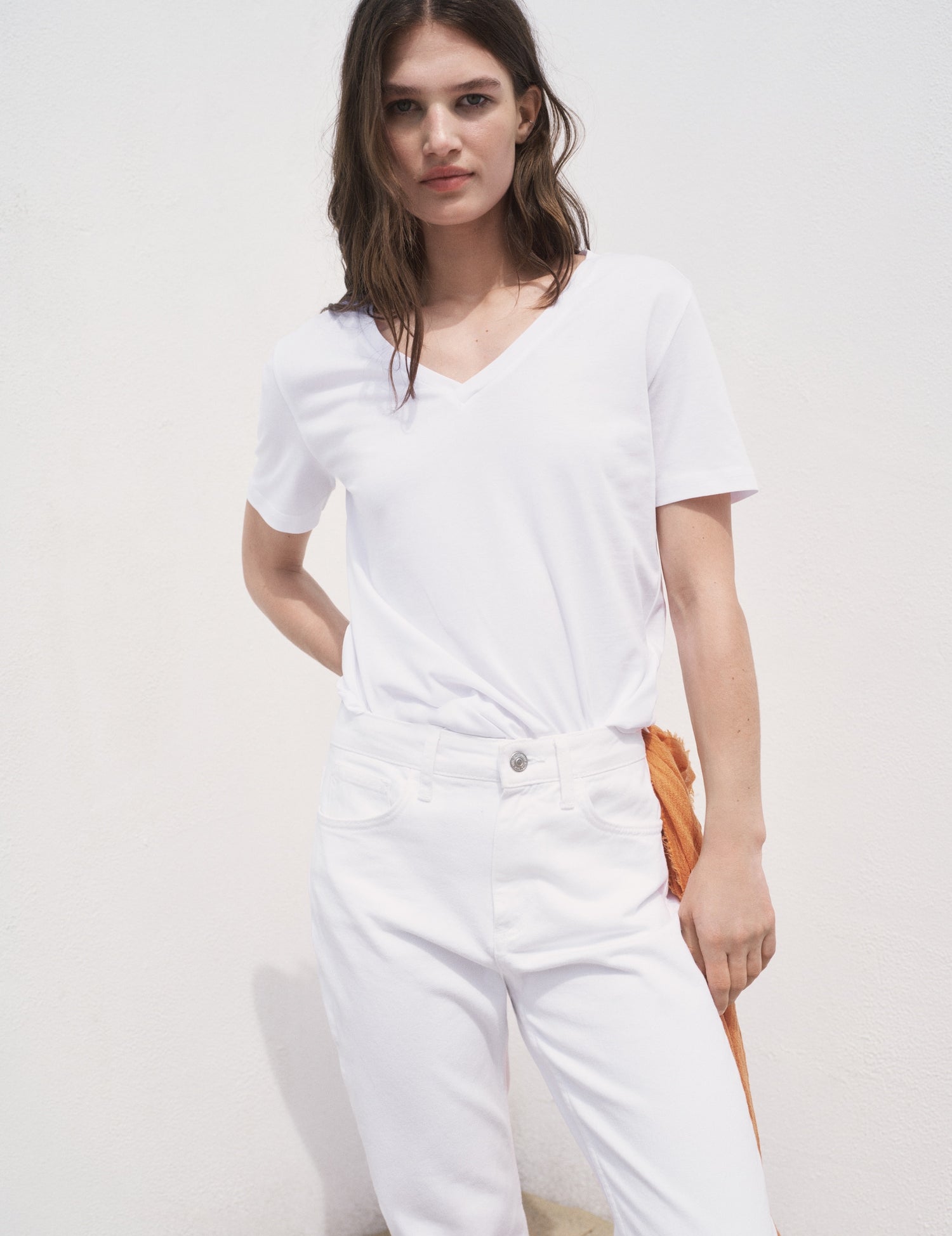 Mango t-shirt chalspic in White