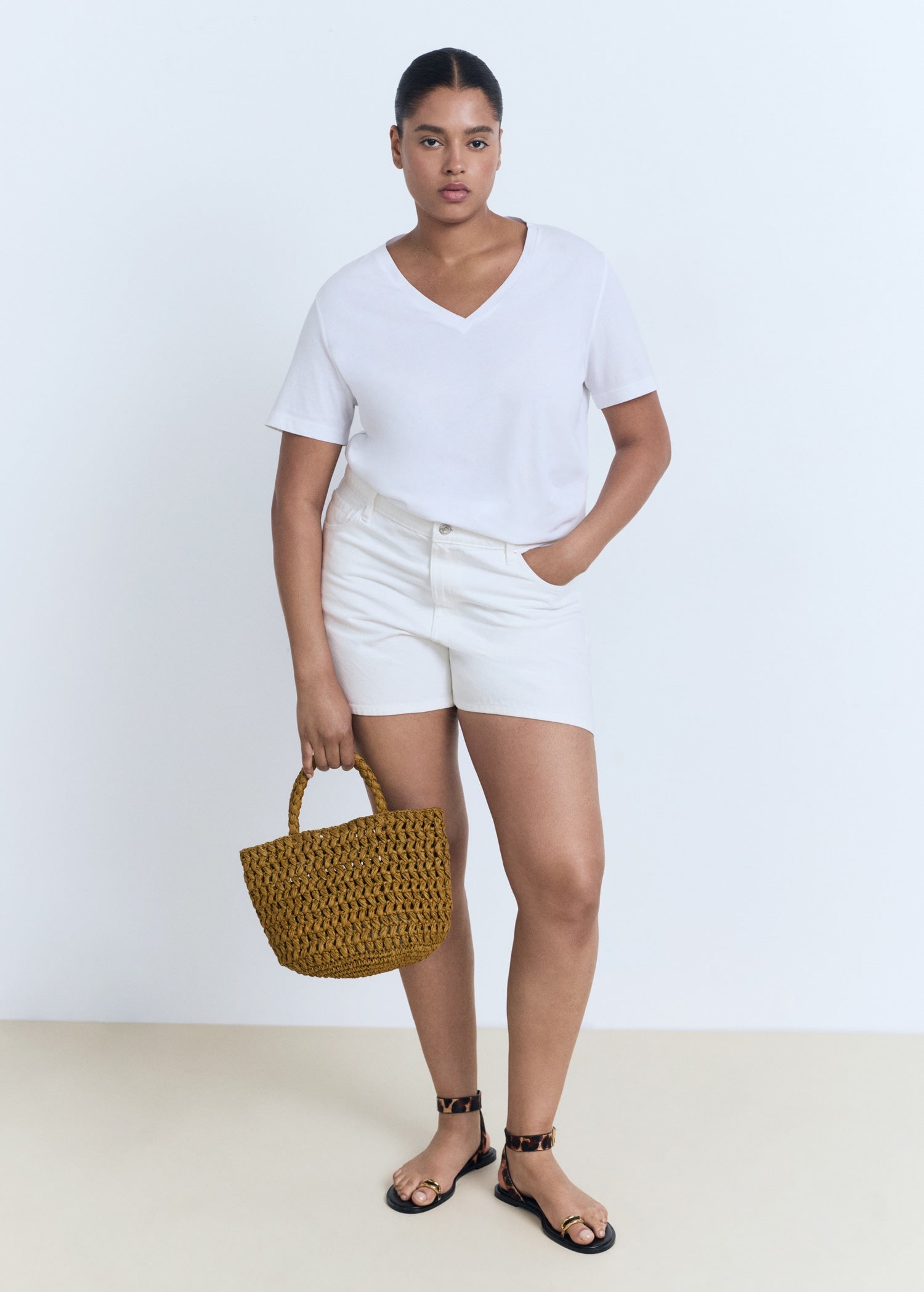 Mango t-shirt chalspic in White - D3