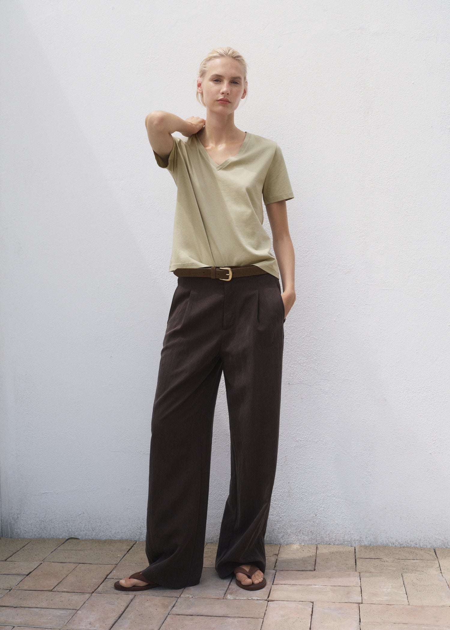 Mango t-shirt chalspic in Khaki - 99999999_01