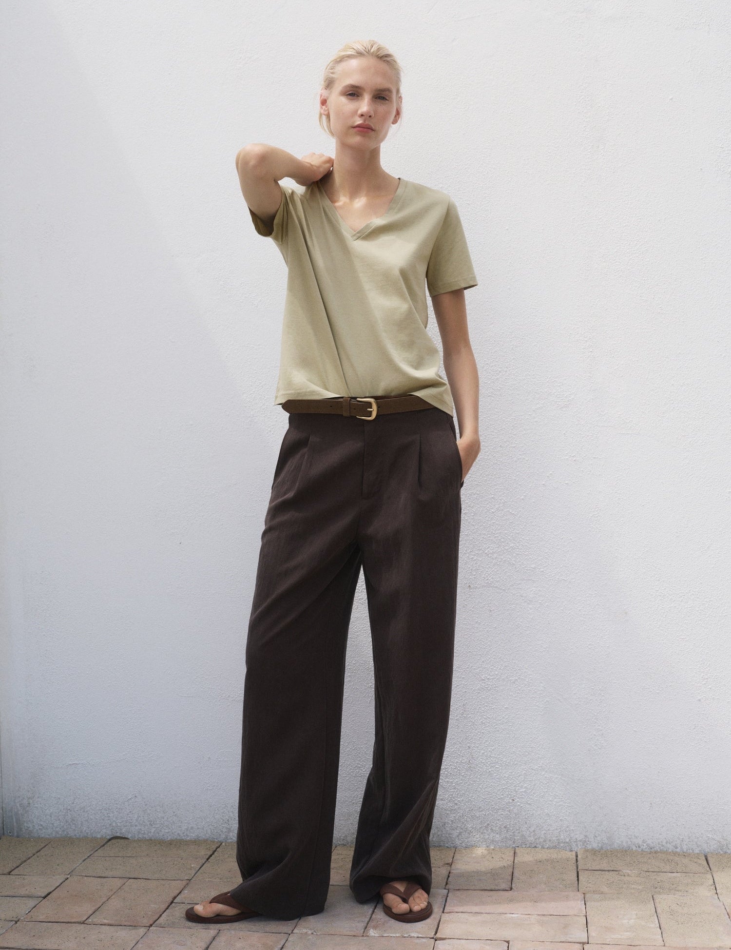 Mango t-shirt chalspic in Khaki - 99999999_01