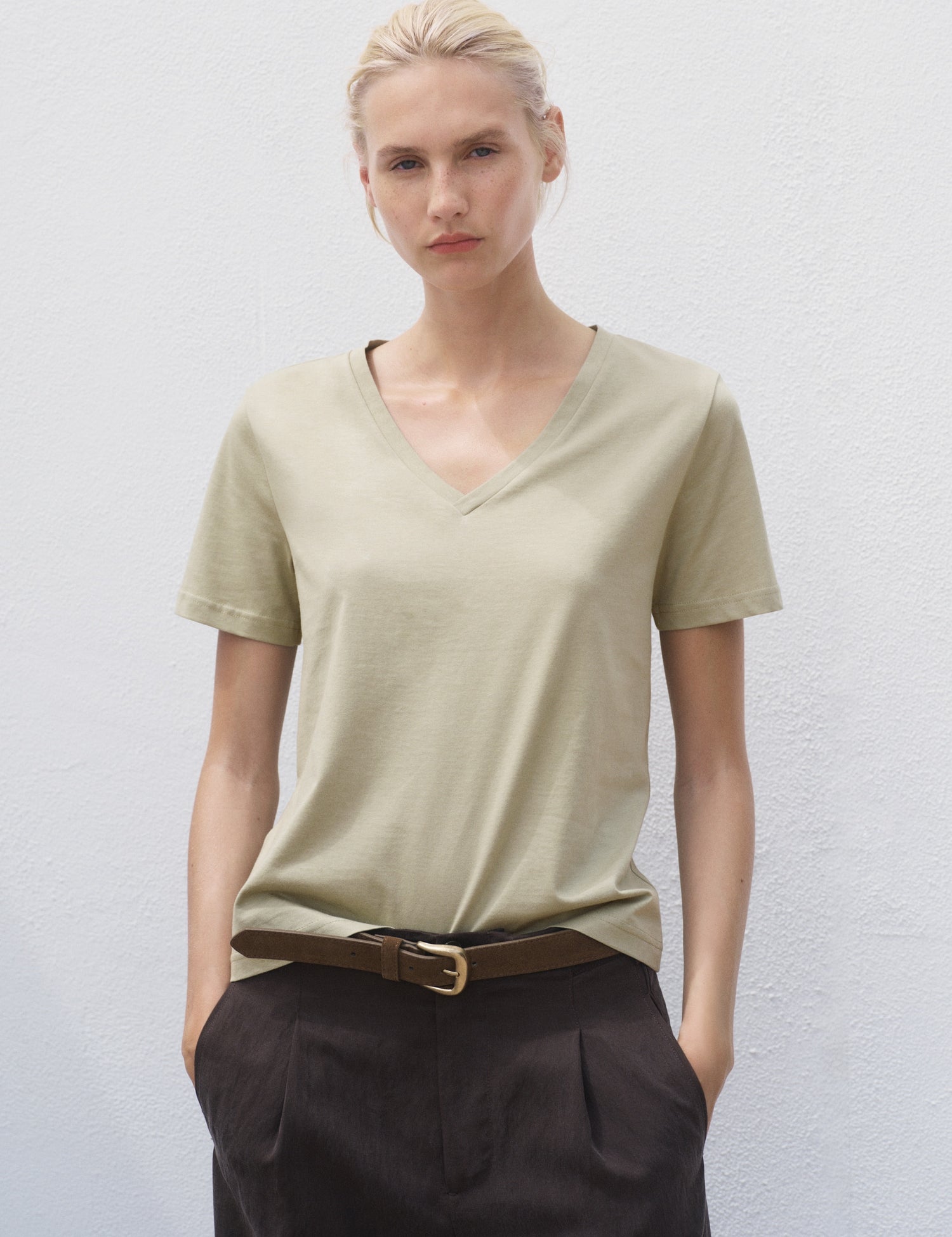 Mango t-shirt chalspic in Khaki