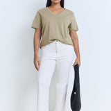 Mango t-shirt chalspic in Khaki - D3