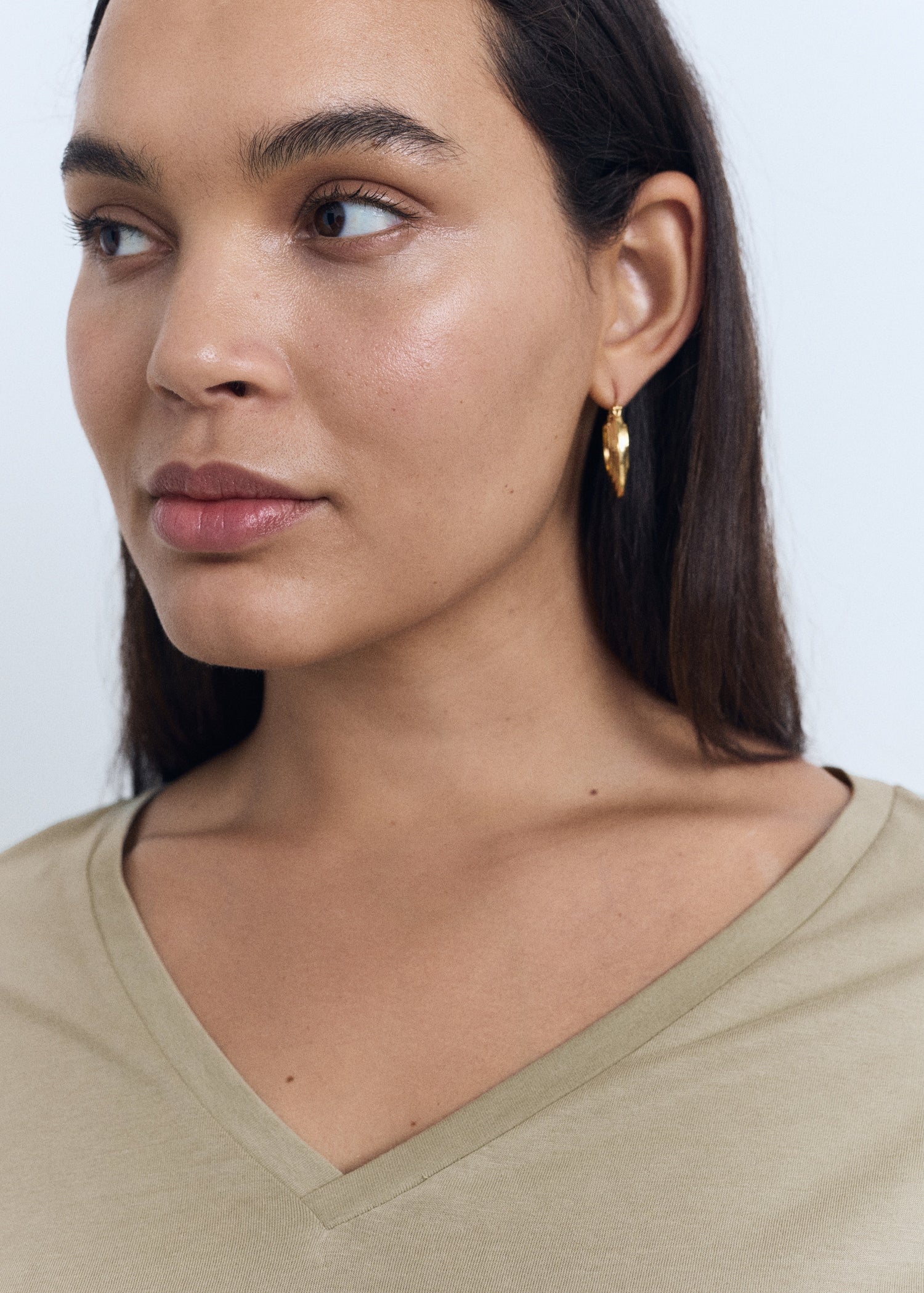 Mango t-shirt chalspic in Khaki - D4