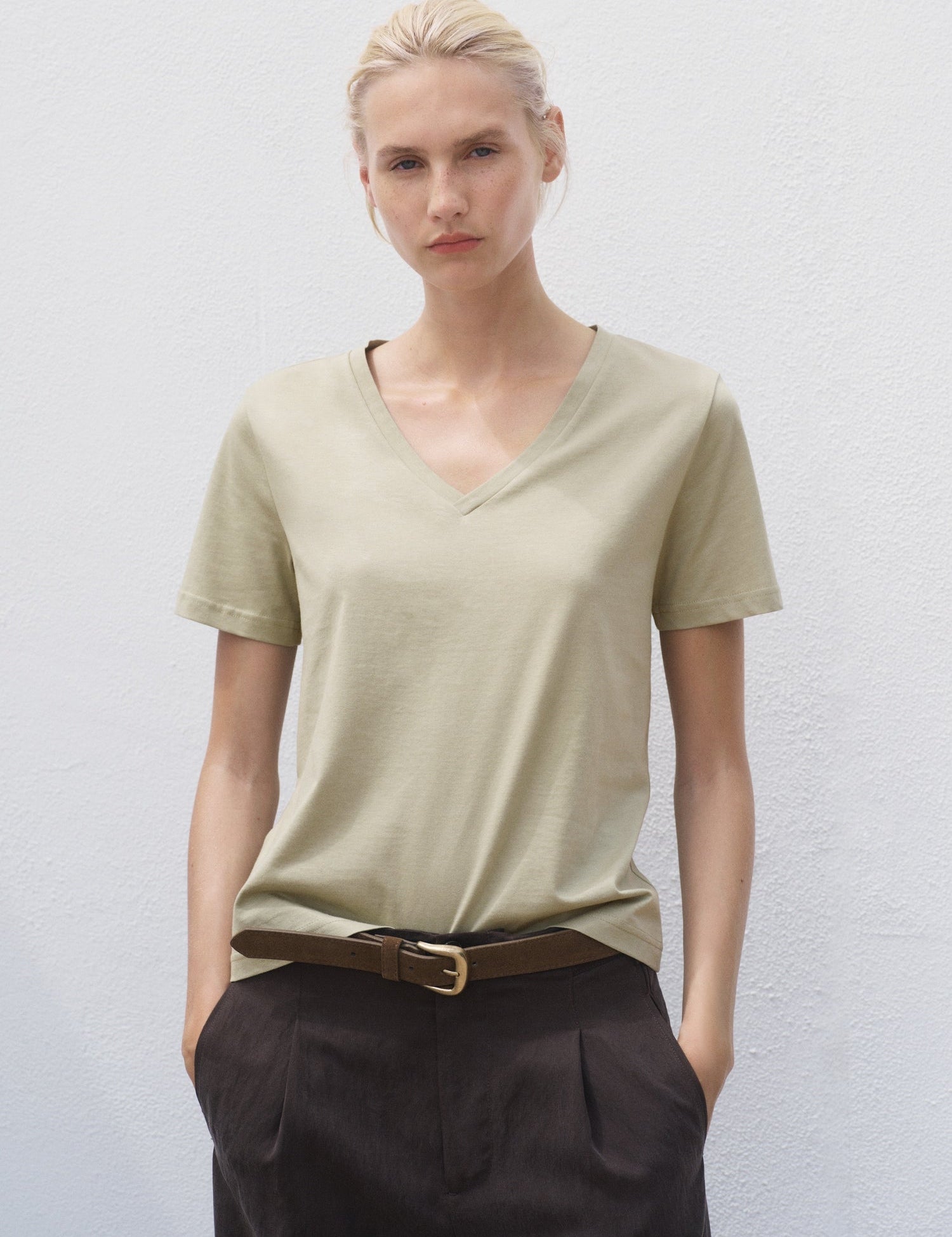 Mango t-shirt chalspic in Khaki
