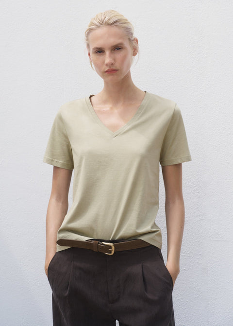 Mango t-shirt chalspic in khaki