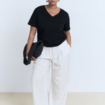 Mango t-shirt chalspic in Black - D3