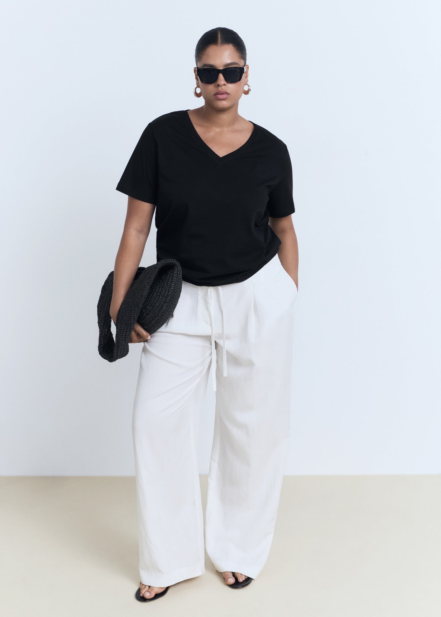 Mango t-shirt chalspic in Black - D3