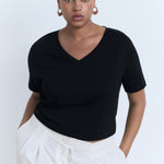 Mango t-shirt chalspic in Black - D5