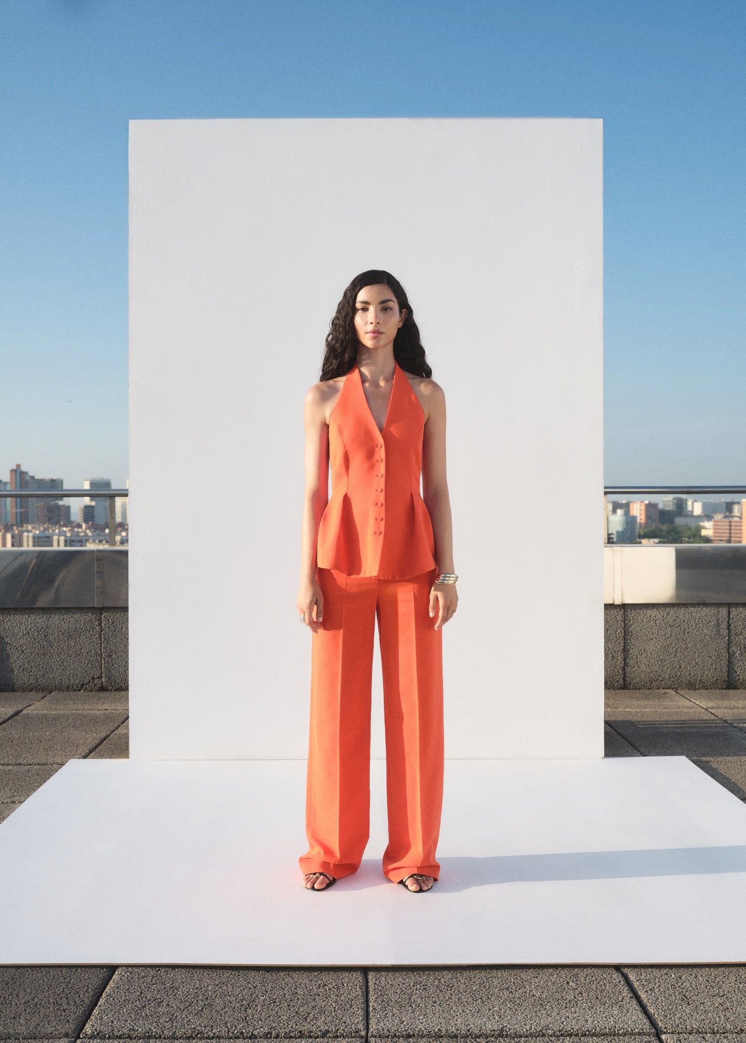 Mango trousers miso in Coral - 99999999_01