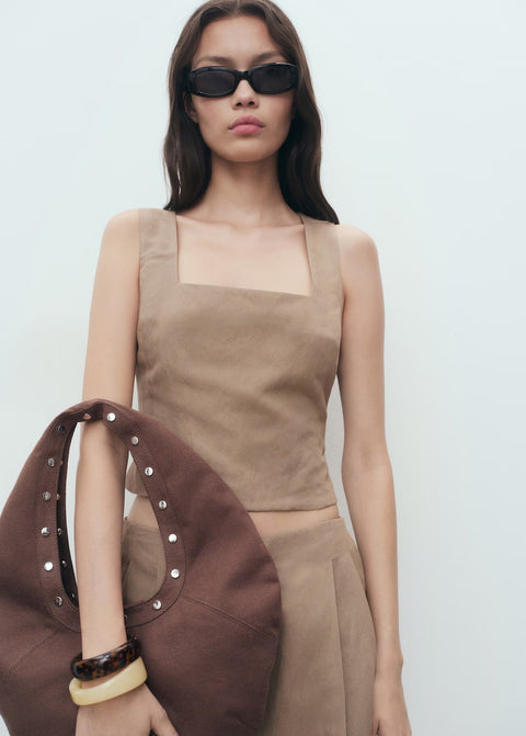 Mango top teresa in brown