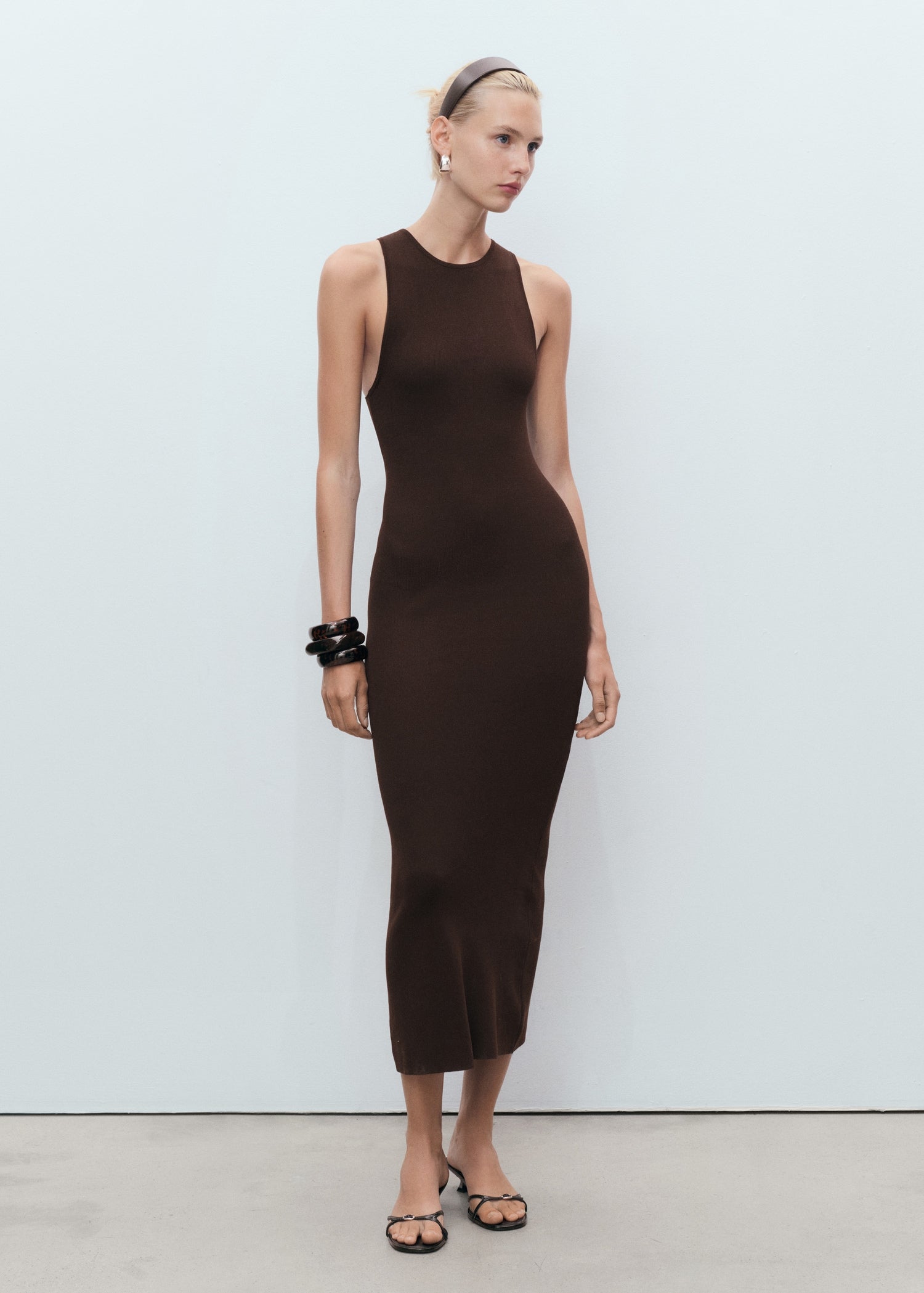 Mango dress perales in Chocolate - 99999999_01