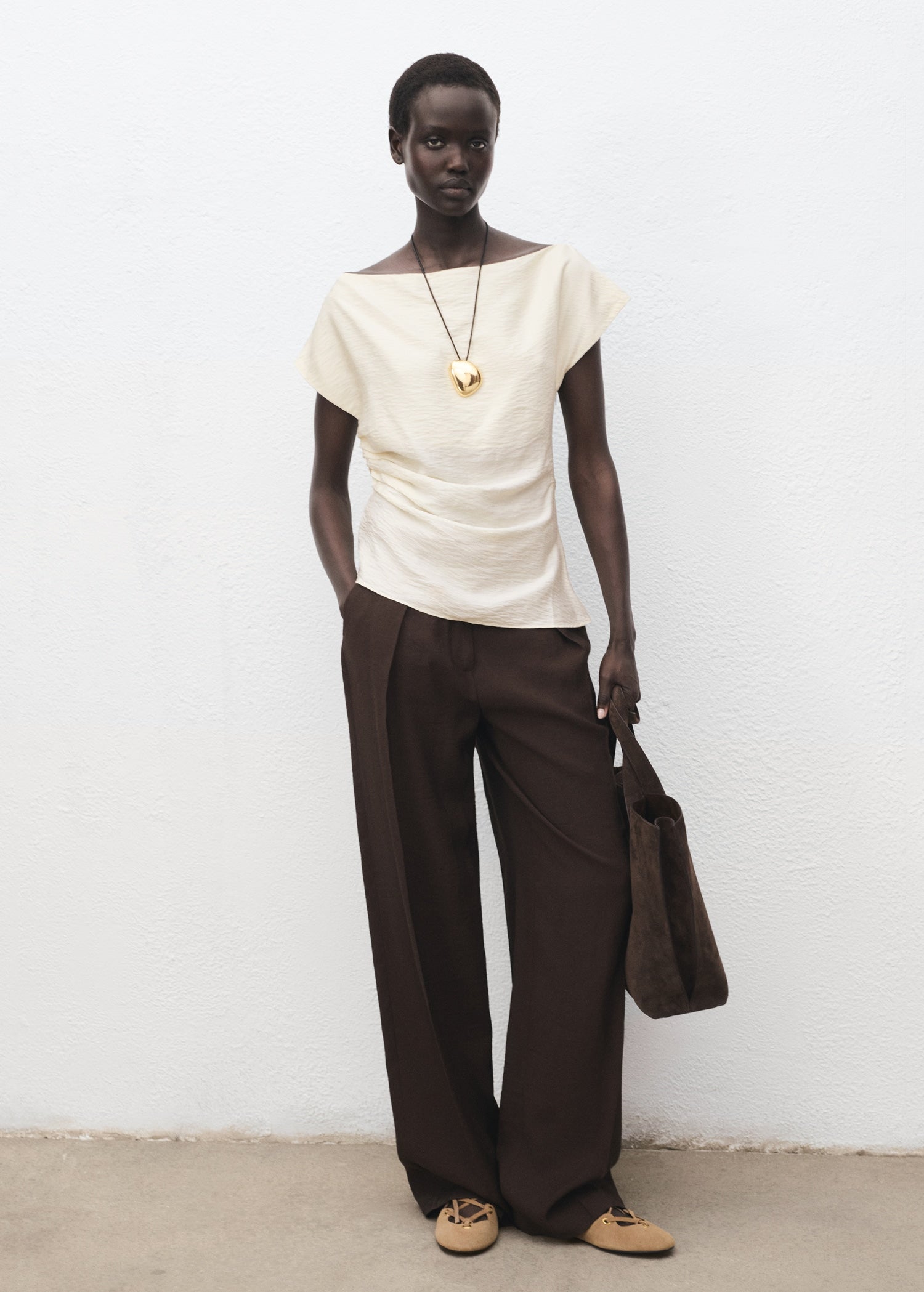 Mango blouse manta in White - 99999999_01