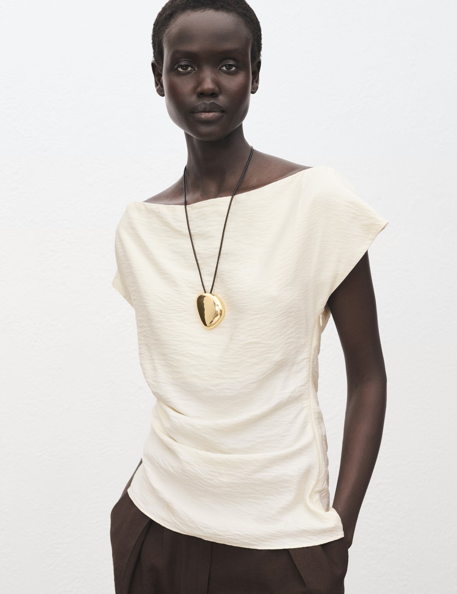 Mango blouse manta in White