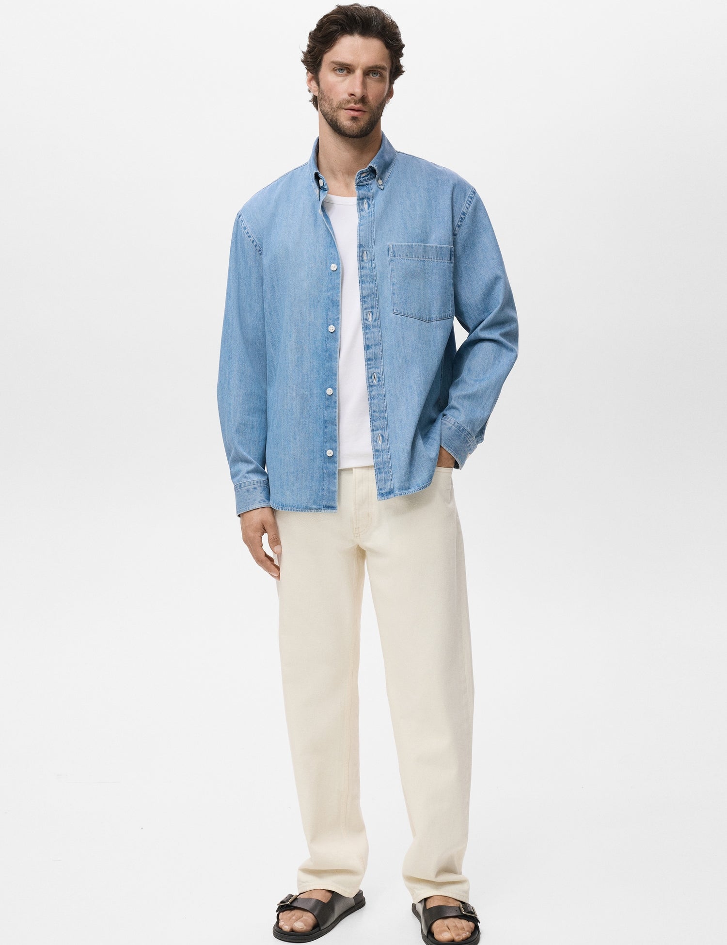 Mango shirt marzio in Light Denim - 99999999_01