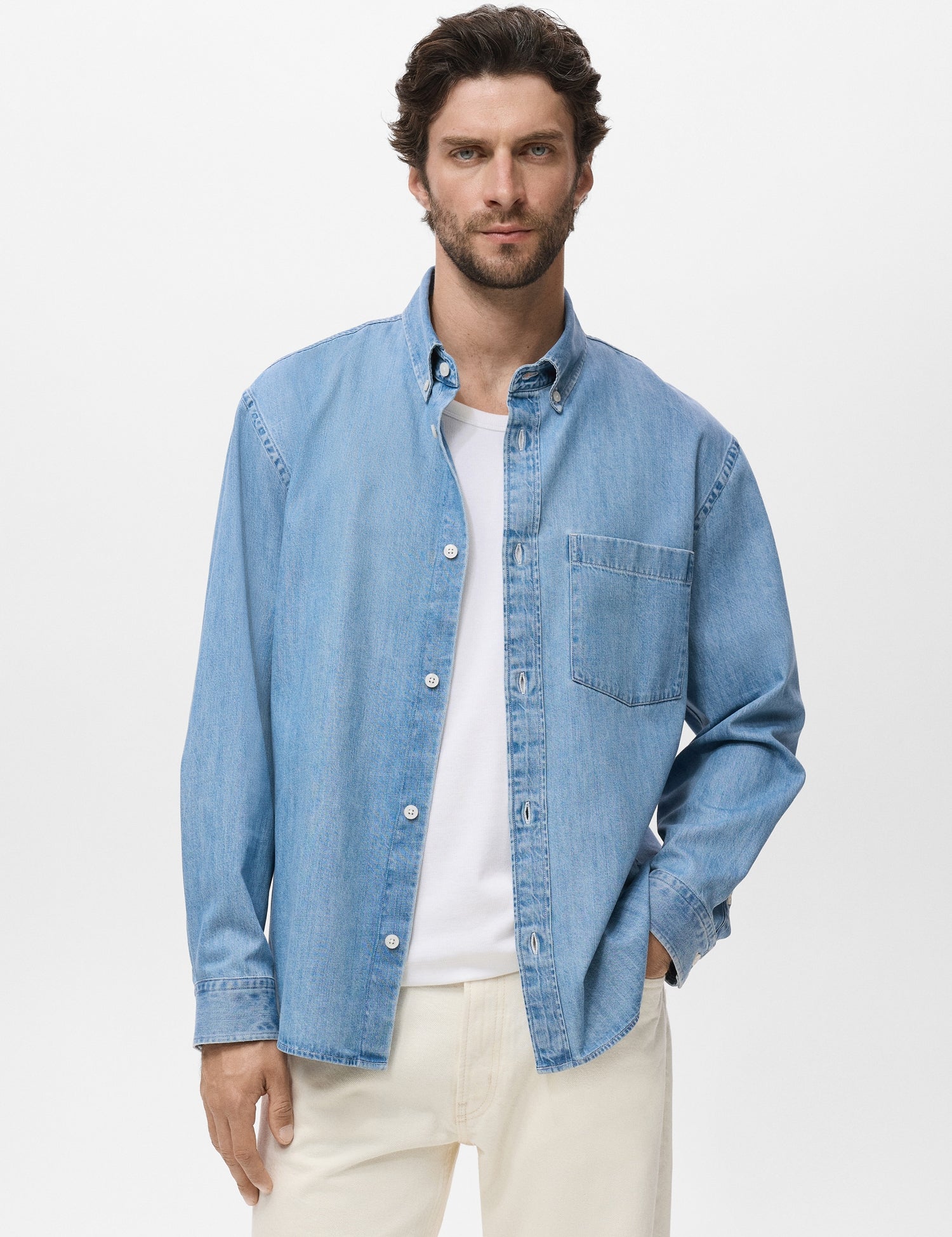 Mango shirt marzio in Light Denim