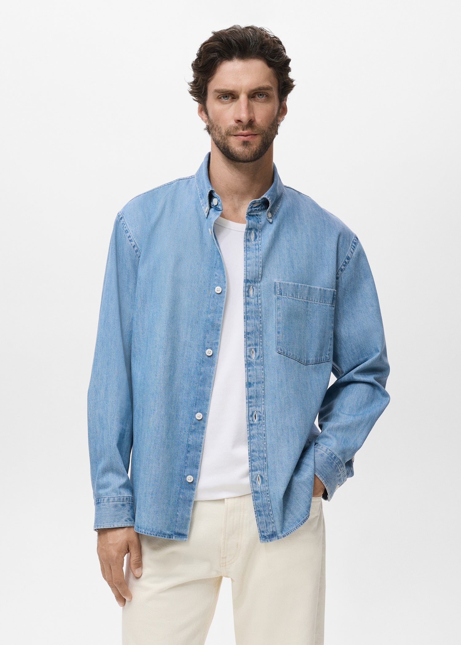 Mango shirt marzio in Light Denim