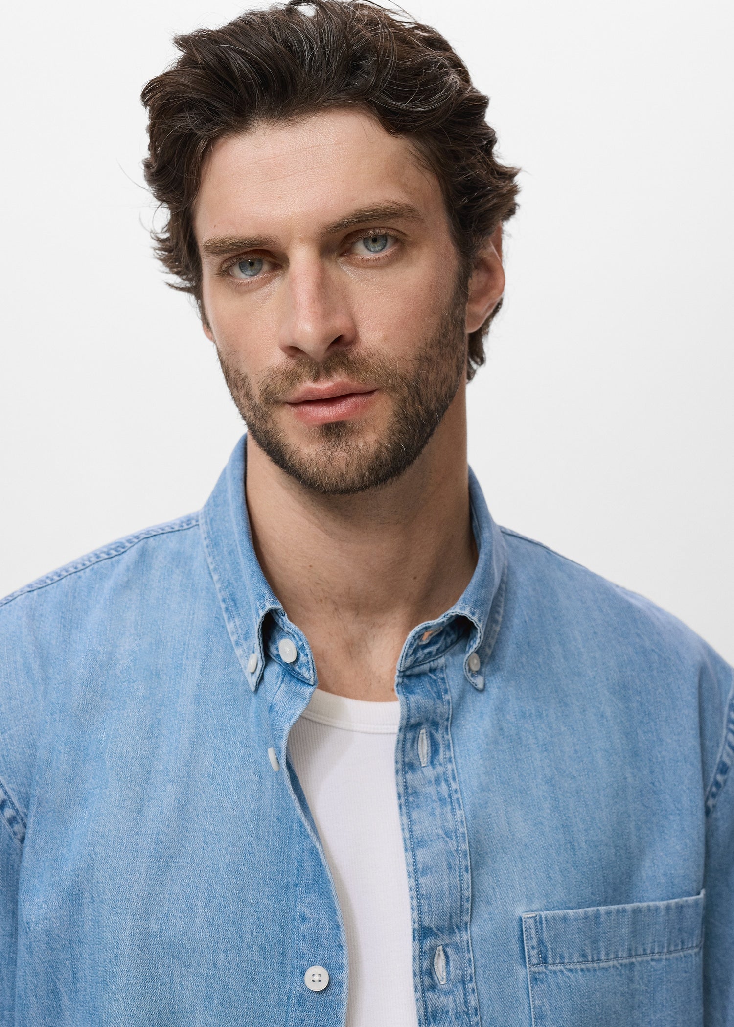 Mango shirt marzio in Light Denim - D1