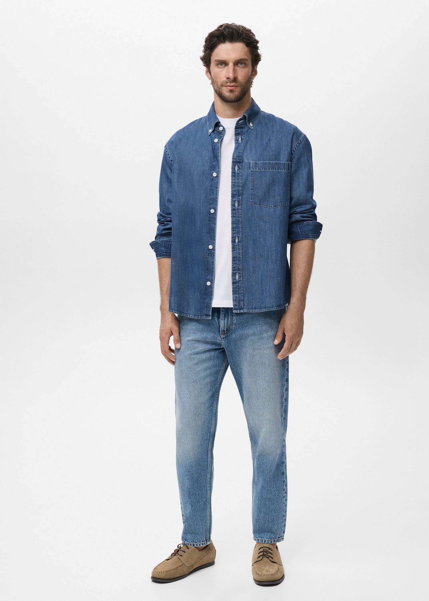 Mango shirt marzio in Medium Denim - 99999999_01