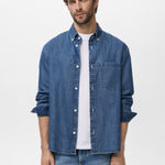 Mango shirt marzio in Medium Denim