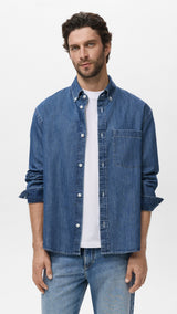 Mango shirt marzio in Medium Denim