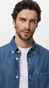 Mango shirt marzio in Medium Denim - D1