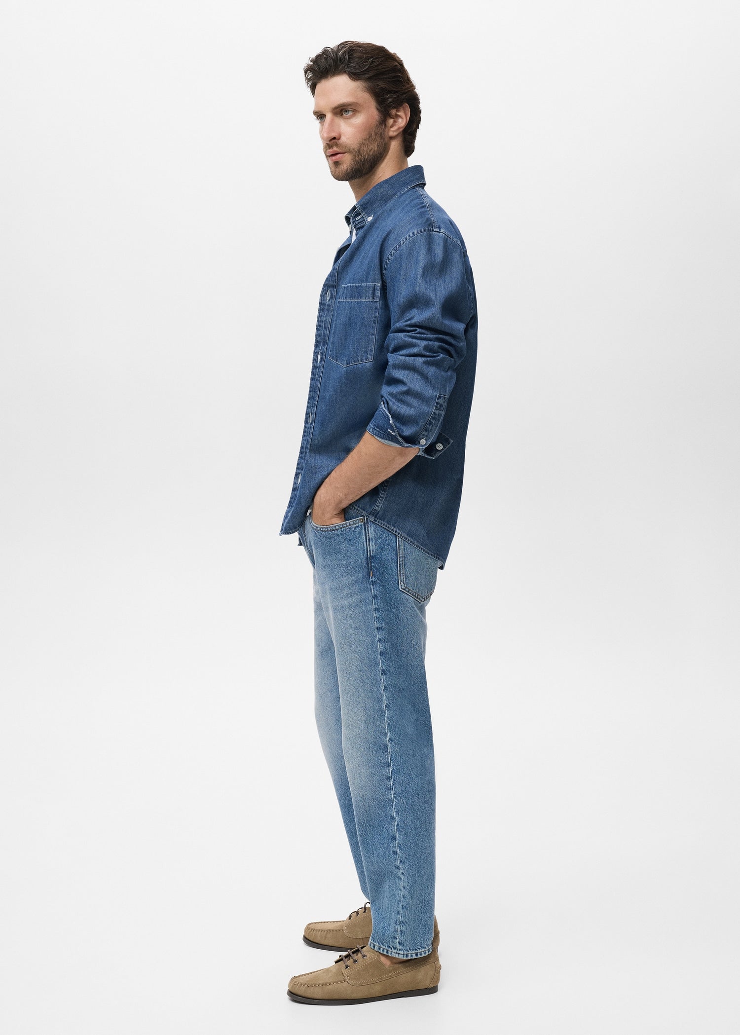Mango shirt marzio in Medium Denim - D2