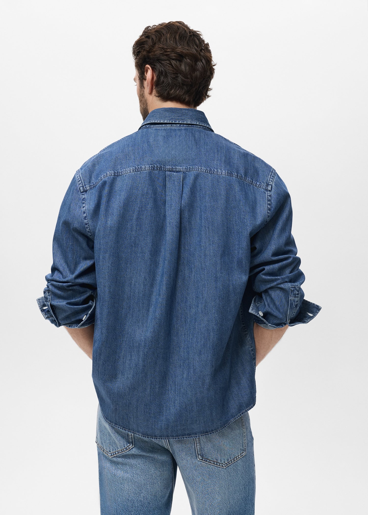 Mango shirt marzio in Medium Denim - R